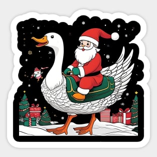 Funny Goose Christmas Tree Light Pajama Goose Xmas Sticker